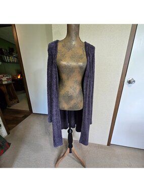 Ambrielle XL Lounge Cardigan Purple Open Front Soft Cozy Cabin Core